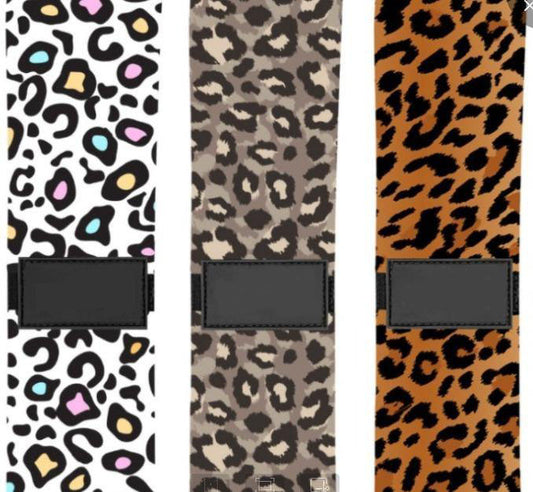 Leopard Print Fabric Resistance Bands Set of 3